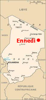 Ennedi location in Tchad